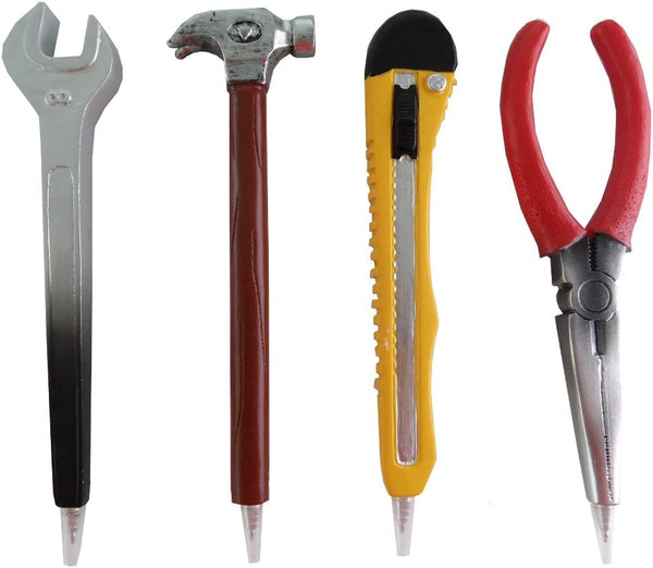 PuckatorSet Of Four Novelty Tool Pens Ideal For Boys Party Bags Or Stocking Fillers