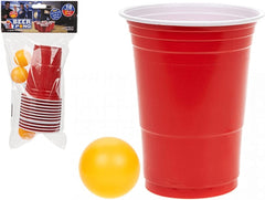 Widdle Gifts 5037241262428 PMS 18PC Beer Pong in PP Bag with Header Card 12 Cups/6 Ball