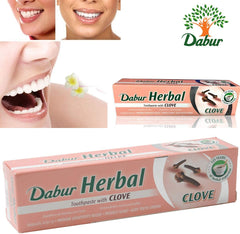 Dabur Herbal Toothpaste - Clove - 100ml Tubes - Fluoride Free (Pack of 3)
