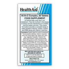 HealthAid Vit B+C Complex Tablets - Prolonged Release