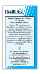 HealthAid Vitamin B2 (Riboflavin) 100mg Tablets - Prolonged Release