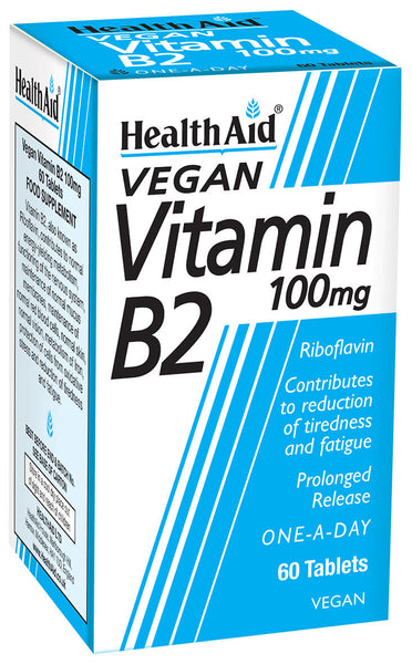 HealthAid Vitamin B2 (Riboflavin) 100mg Tablets - Prolonged Release