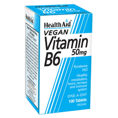 HealthAid Vitamin B6 (Pyridoxine HCl) 50mg Tablets