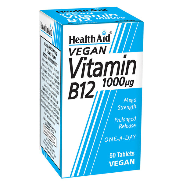 HealthAid Vitamin B12 (Cyanocobalamin) 1000µg Tablets