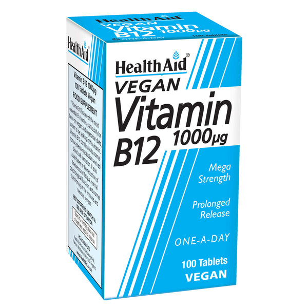 HealthAid Vitamin B12 (Cyanocobalamin) 1000µg Tablets