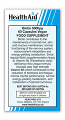 Biotin 5000µg with Vitamin B5 60 Capsules