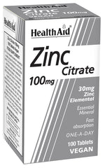 HealthAid Zinc Citrate 100mg Tablets