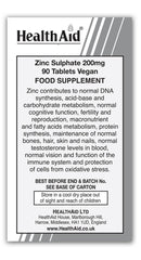 HealthAid Zinc Sulphate 200mg Tablets
