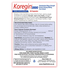 Koregin 3000 (Korean Ginseng) Capsules