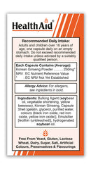HealthAid Korean Ginseng 250mg Capsules