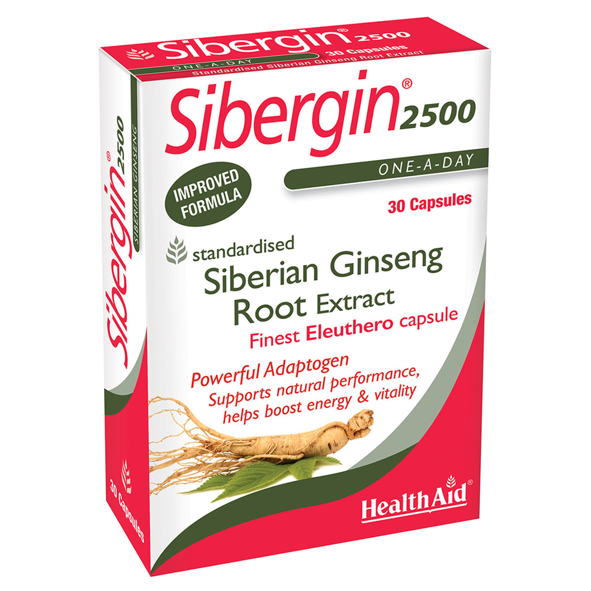 HealthAid Sibergin 2500 (Siberian Ginseng 2500mg) Capsules