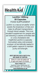 HealthAid Lecithin 1200mg (unbleached) Capsules