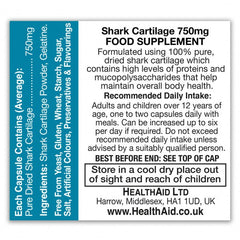 HealthAid Shark Cartilage 750mg Capsules