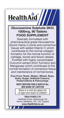 HealthAid Glucosamine Sulphate 1000mg 2KCl Tablets