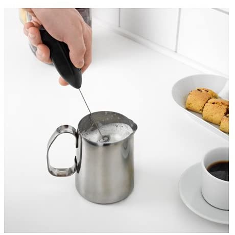 IKEA Black Milk Frother Battery-Run Instant Froth Coffee Milk