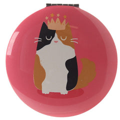 Compact Mirror with Feline Fine cat handbag make-up travel pocket
