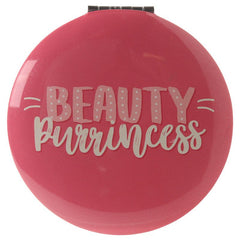 Compact Mirror with Feline Fine cat handbag make-up travel pocket