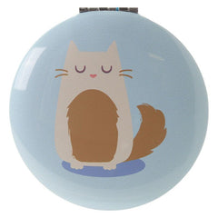 Compact Mirror with Feline Fine cat handbag make-up travel pocket