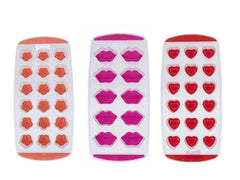 Ice Cube Tray Mould Easy Pop Out Lips Heart Flower Shapes Jelly Maker