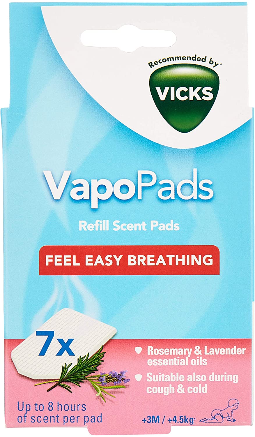 Vicks VBR7 Rosemary and Lavender VapoPads Refill - Pack of 7